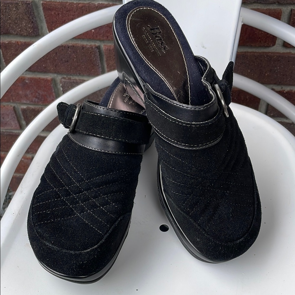 G.H. Bass & Co. | Tebow|Leather | Black |  Buckled | Slip-On Clogs/Mules |Size 9